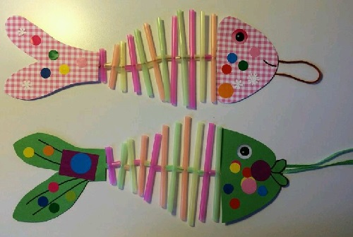 Renkli Pipetlerle Balık Yapımı