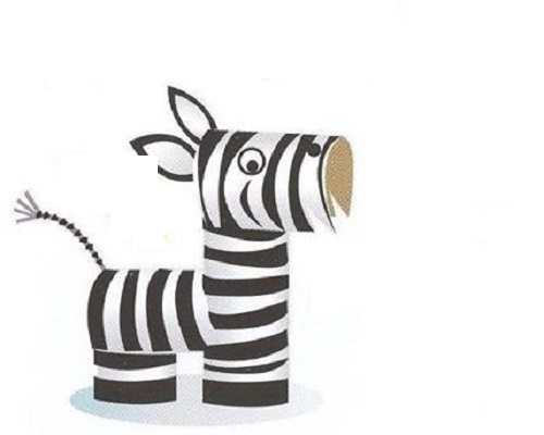 Kağıt Havlu Rulosundan Zebra Yapımı