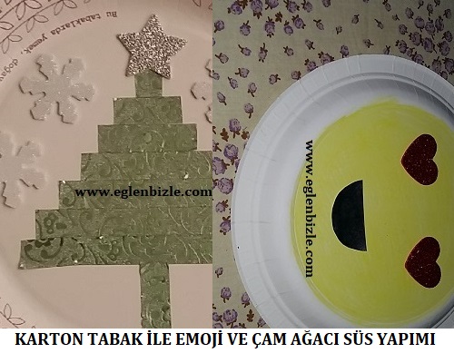 Karton Tabak ile Emoji ve Çam Ağacı Süs Yapımı