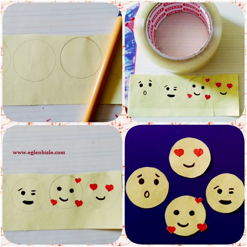 Kağıttan Emoji Sticker Yapımı Resimli Anlatım