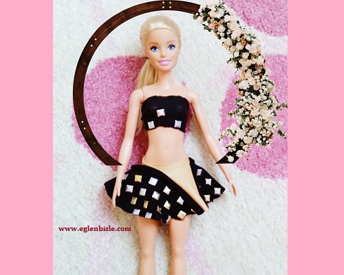 Çocuk Taytından Barbie Kıyafet Yapımı