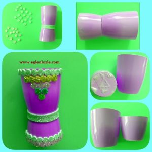 Meyveli Yoğurt Kabından Minyatür Vazo Yapımı Resimli Anlatım