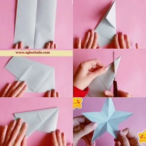 Kağıttan Yıldız Yapımı Resimli Anlatım