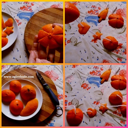 Portakal Kabuğundan Yılbaşı Süsü Yapımı Resimli Anlatım