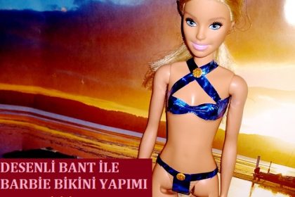Desenli Bant ile Barbie Bikini Yapımı