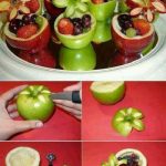 Elma Çanağında Meyve Salatası Yapımı