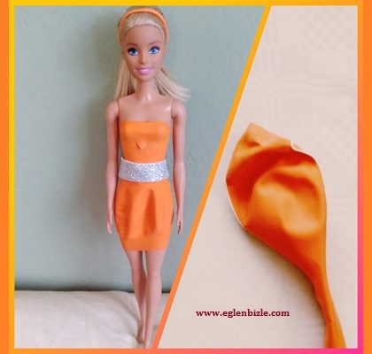 Balondan Barbie Elbise Yapımı