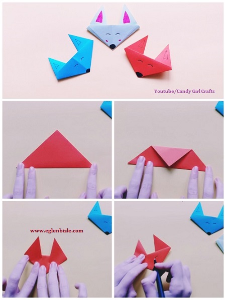 Origami Tilki Yapımı Resimli Anlatım